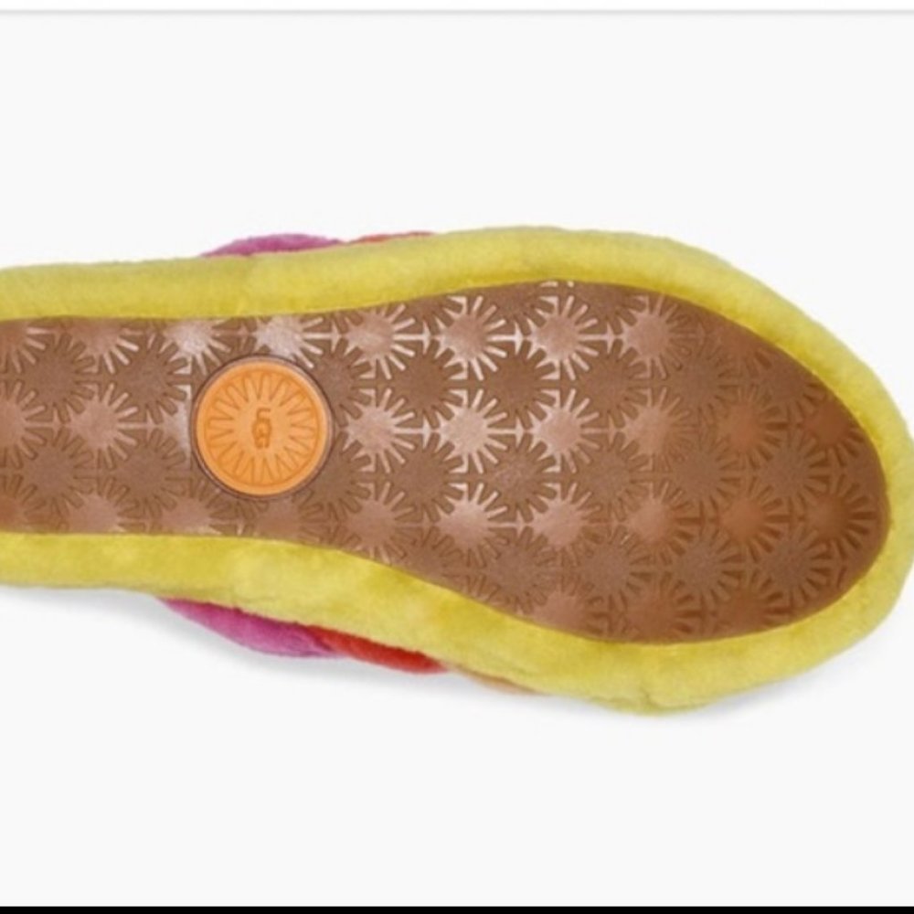 UGG Pride Fluff Yeah Rainbow SLIPPERS Slide - Picture 4 of 13